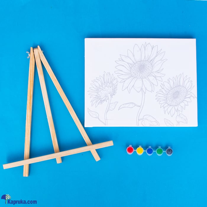 Pre Drawn Sunflower Canvas For Painting For Kids With Paint Pots (24x30) AJ0599 Online at Kapruka | Product# childrenP0797