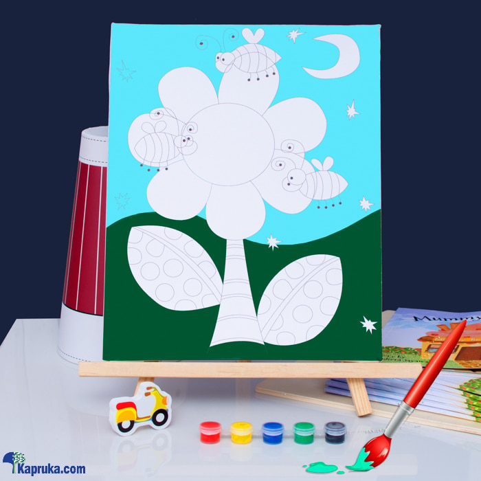 Pre Drawn Flower Canvas For Painting For Kids With Paint Pots (24x30) AJ0599 Online at Kapruka | Product# childrenP0796