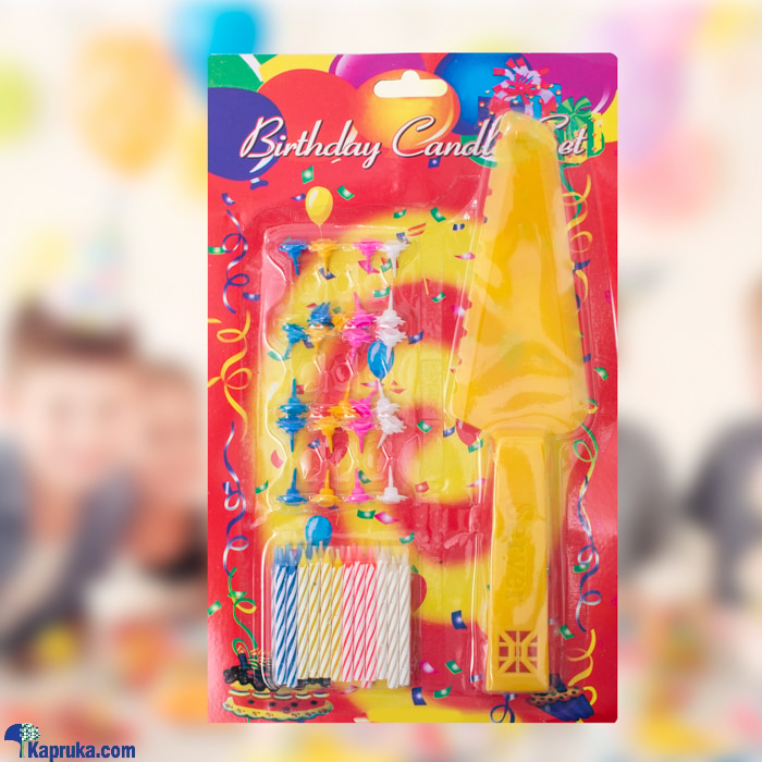 Colorful Birthday Candles With Serving Knife ,candles For Birthday Party Online at Kapruka | Product# candles00132