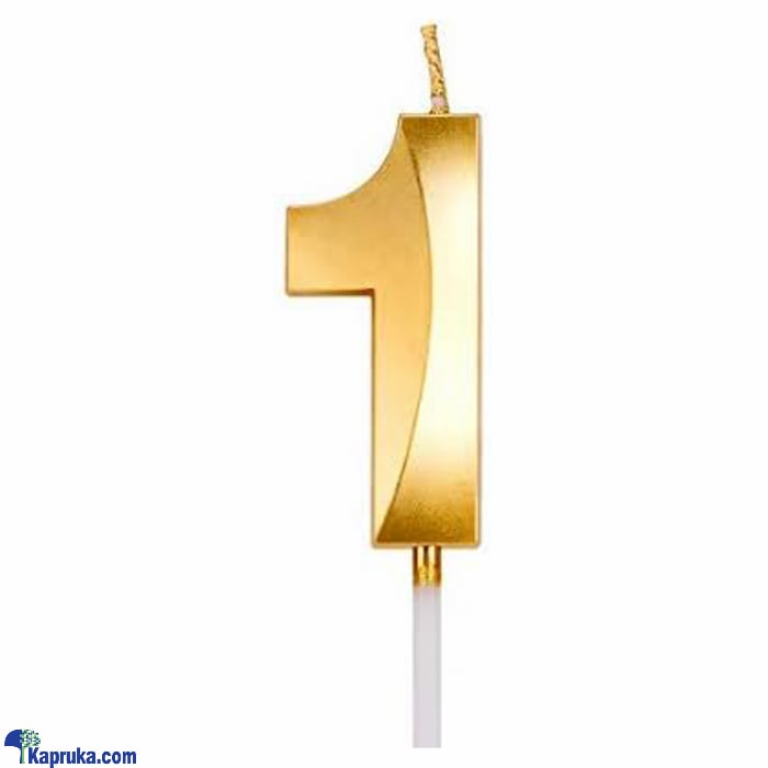 Number 1 Smokeless Candle For Birthday, Anniversary, Cake Topper ( 5cm) - Gold Online at Kapruka | Product# candles00139