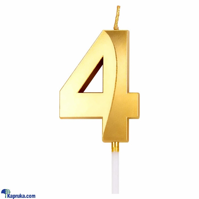 Number 4 Smokeless Candle For Birthday, Anniversary, Cake Topper ( 5cm) - Gold Online at Kapruka | Product# candles00134
