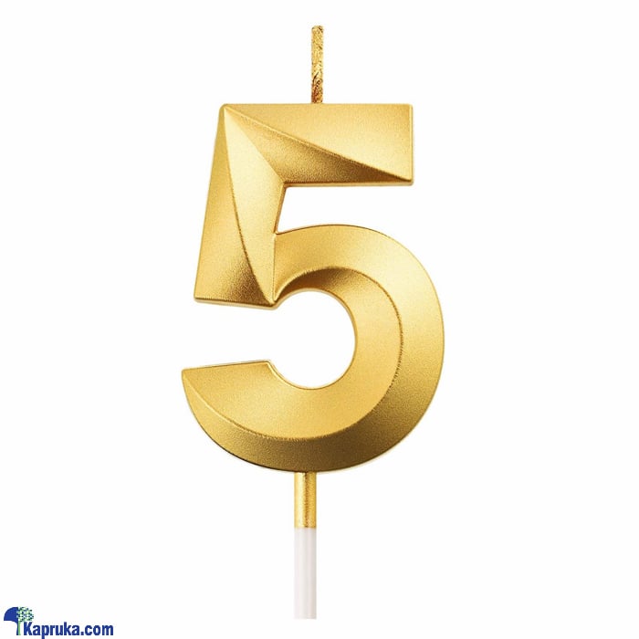 Number 5 Smokeless Candle For Birthday, Anniversary, Cake Topper ( 5cm) - Gold Online at Kapruka | Product# candles00136