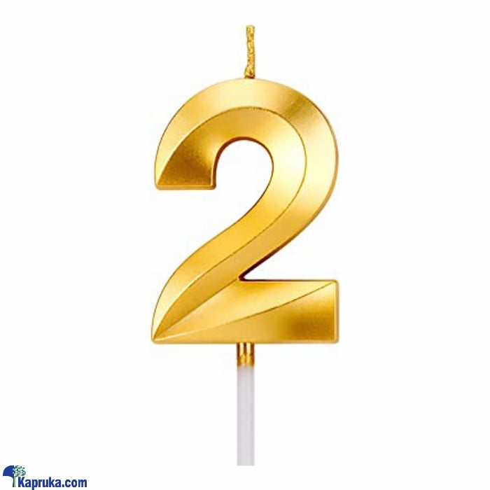 Number 2 Smokeless Candle For Birthday, Anniversary, Cake Topper ( 5cm) - Gold Online at Kapruka | Product# candles00135