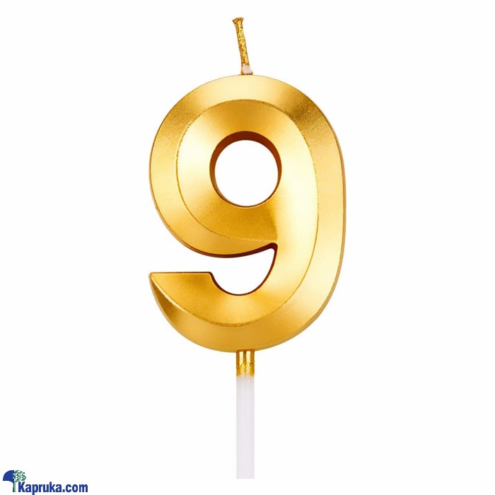 Number 9 Smokeless Candle For Birthday, Anniversary, Cake Topper ( 5cm) - Gold Online at Kapruka | Product# candles00140