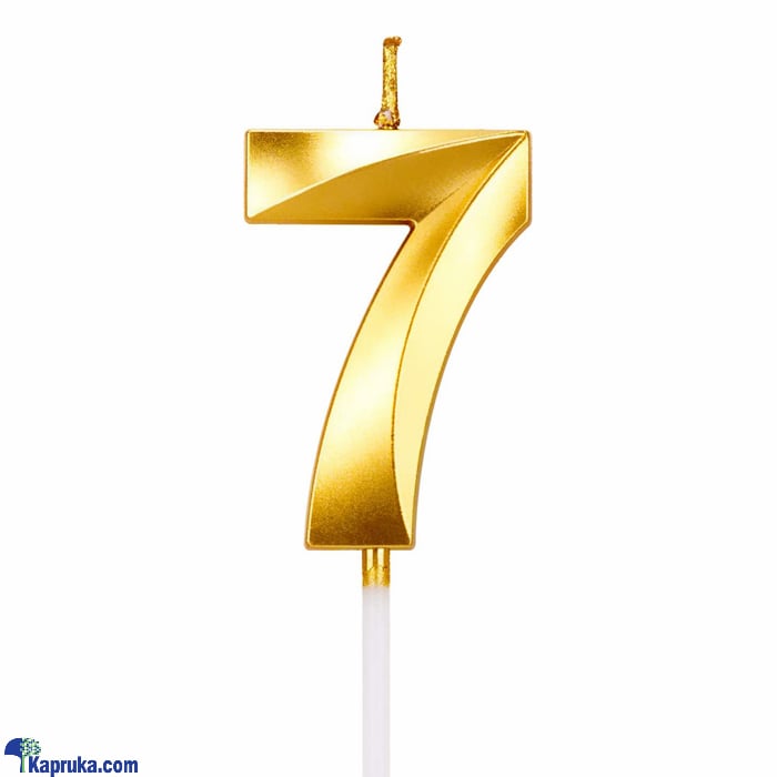 Number 7 Smokeless Candle For Birthday, Anniversary, Cake Topper ( 5cm) - Gold Online at Kapruka | Product# candles00138