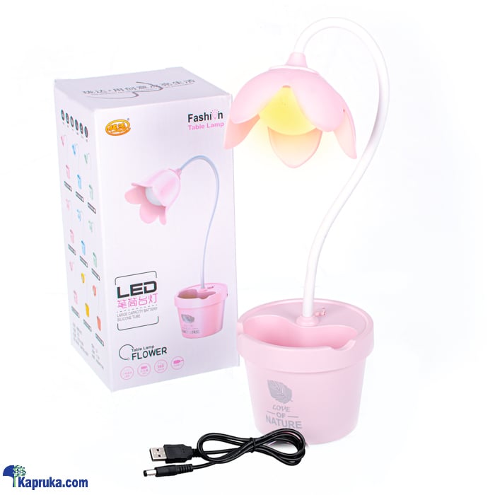 Flower Design Pen Holder With LED Desk Light- Eye Protection Table Lamp - Touch Dimmer Desktop Lamp Online at Kapruka | Product# household00533