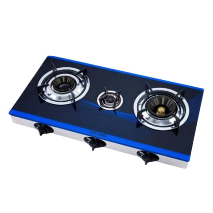 MAXMO 3- BURNER GLASS TOP GAS COOKERS (BLUE) - GCO9177- 3 Online at Kapruka | Product# elec00A3727