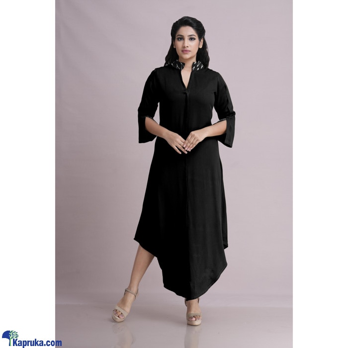 Twill Rayon Bottom Curved Dress Black Online at Kapruka | Product# clothing05441