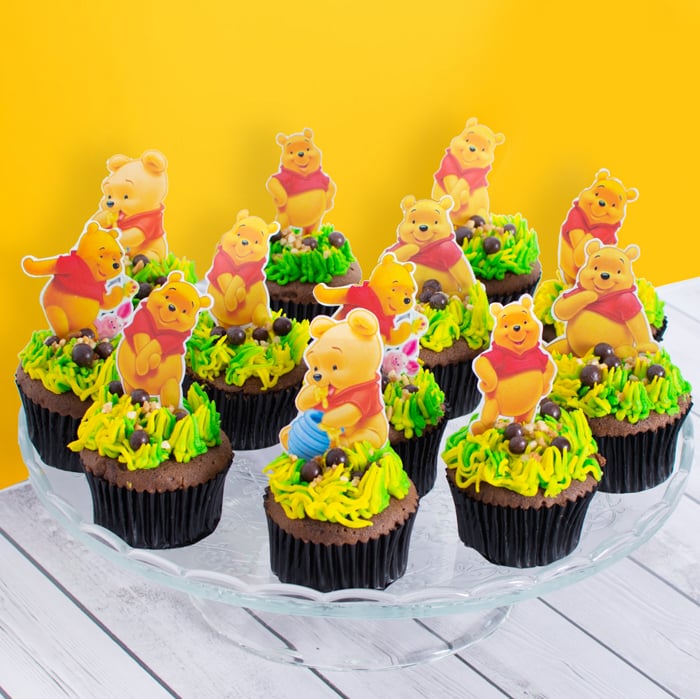 Friendly Pooh Cupcakes - 12 Pieces Online at Kapruka | Product# cake00KA001340