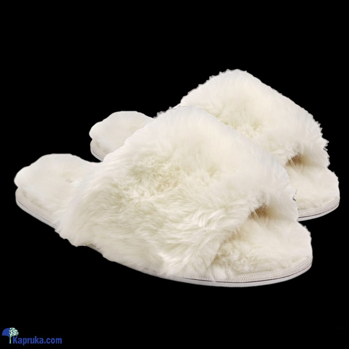 Women's Faux Fur Slippers Fuzzy Flat Spa Fluffy Open Toe House Shoes Indoor Outdoor Slip On Memory Foam Slide Sandals Online at Kapruka | Product# fashion002666