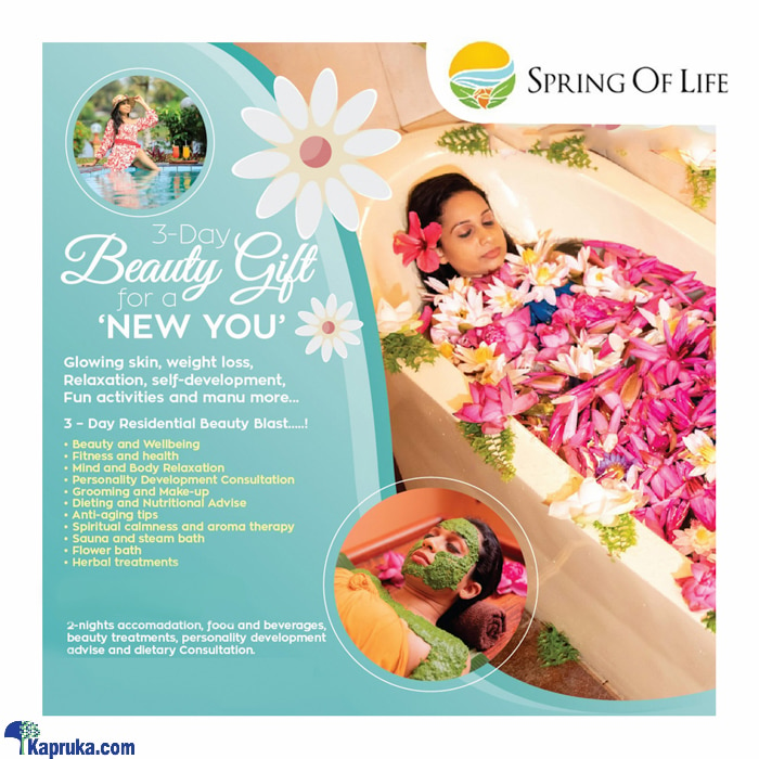 Spring Of Life '3 Days Beauty Gift', Full Board Ayuweda Treatments Package Online at Kapruka | Product# giftV00Z203