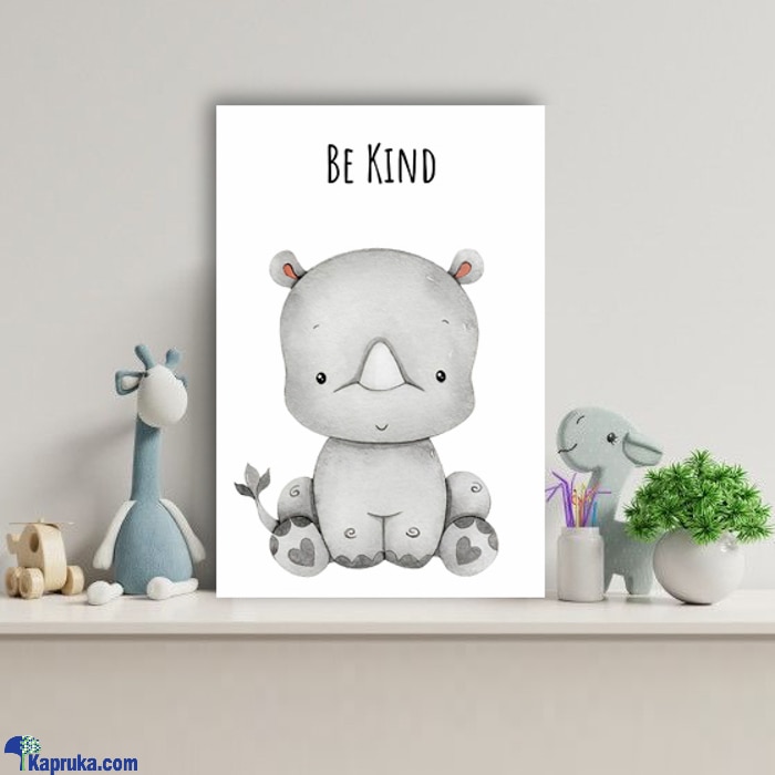 Be Kind' Rhino Baby Nursery Wooden Wall Art Décor (8x12 Inch) Art Prints For Kids Room Online at Kapruka | Product# babypack00744