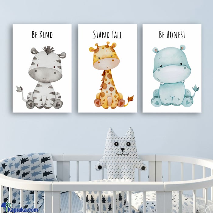 'be A Nice Baby' Baby Nursery Wooden Wall Art Décor (8x12 Inch X3 ) Art Prints For Kids Room Pack Of 3 Online at Kapruka | Product# babypack00748