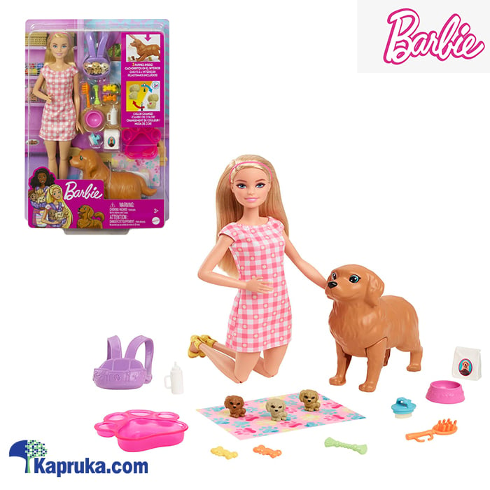 Barbie Doll Newborn Pups Playset With Blonde Doll, Mommy Dog And 3 Puppies, Kids Toys - Barbie Doll- HCK75 Online at Kapruka | Product# kidstoy0Z1473