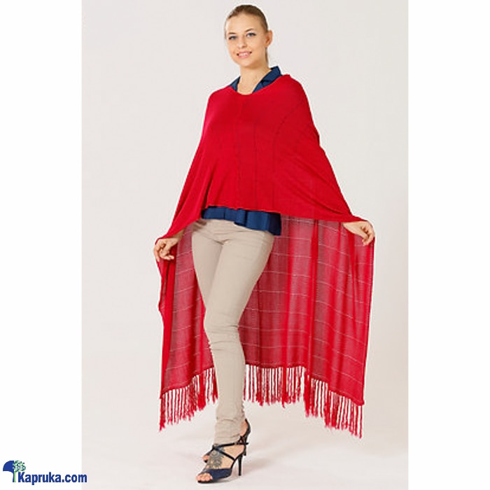 Vintage viscose poncho mswh19/0026a=red Online at Kapruka | Product# clothing05783