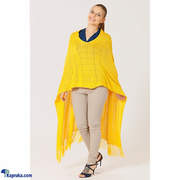 Vintage viscose poncho mswh19/0026a- yellow Online at Kapruka | Product# clothing05784