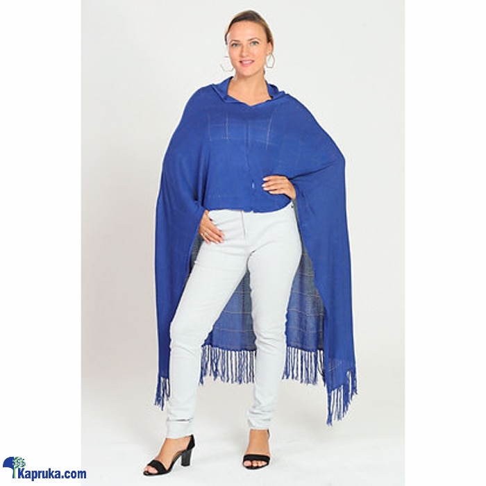 Vintage viscose poncho mswh19/0026a- blue Online at Kapruka | Product# clothing05790
