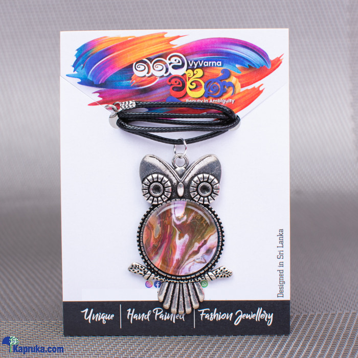 Vyvarna stainless steel/ metal pendant with cotton cord - owl design Online at Kapruka | Product# fashion002891