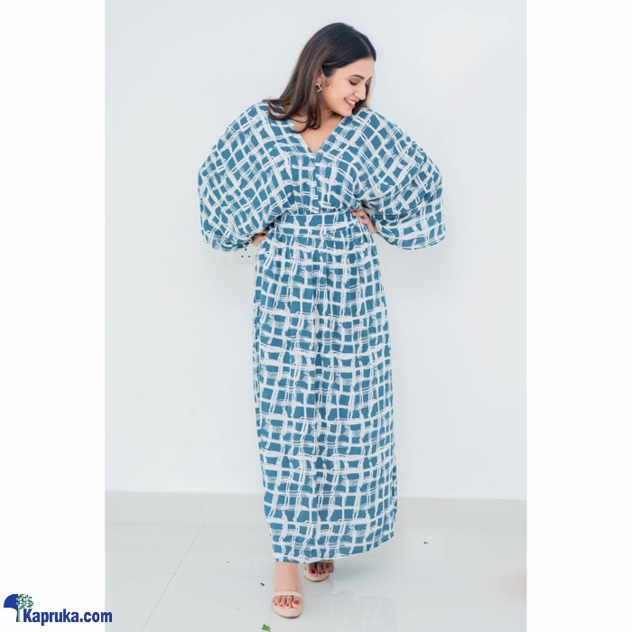 Rain Kaftan Blue Checks Online at Kapruka | Product# clothing05853