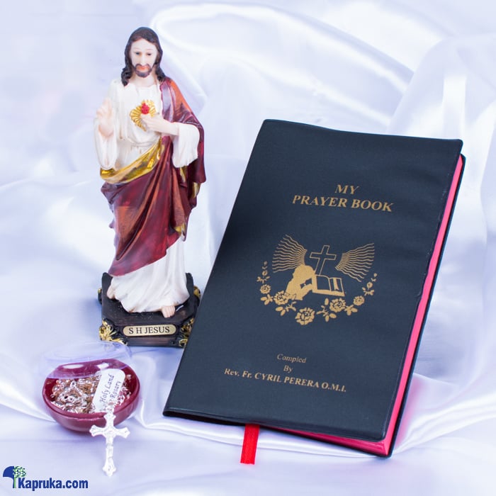Prayerful Giftset With Jesus Christ Statue, Rosary And Prayer Book Online at Kapruka | Product# giftset00392