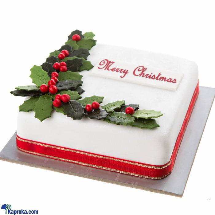 Sponge Christmas Themed Ribbon Cake (750g) Online at Kapruka | Product# cakeSP00128