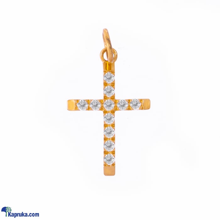 Vogue 22k gold cross pendant set with 11(c/Z) rounds Online at Kapruka | Product# vouge00424