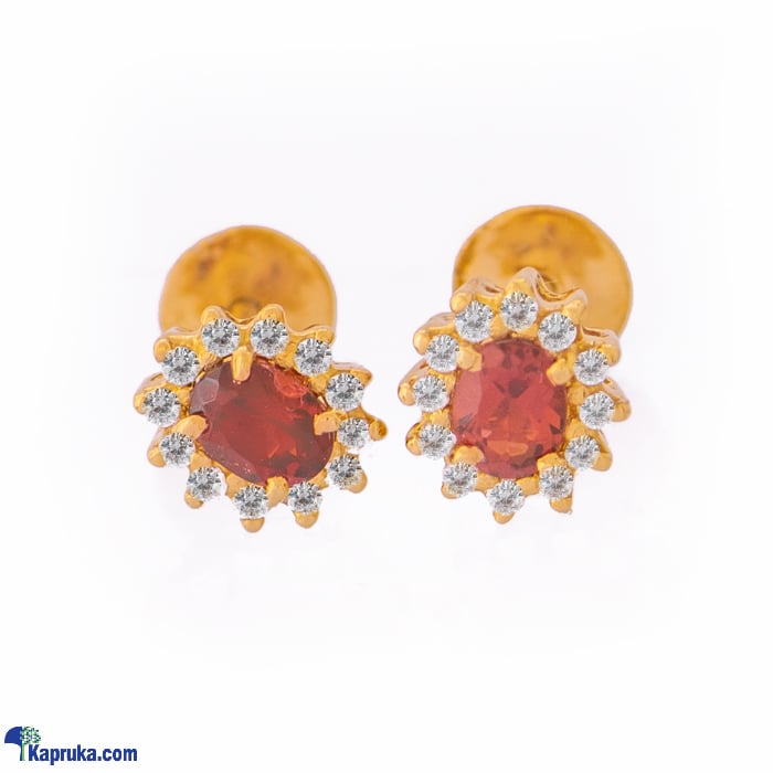 Vogue 22K Ear Stud Set With 24 Cz Rounds With 02 Color Stone Online at Kapruka | Product# vouge00425