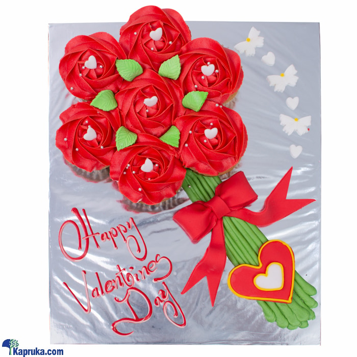 Divine Valentine Flower Deco Cupcakes - 07 Pieces Online at Kapruka | Product# cakeDIV00269