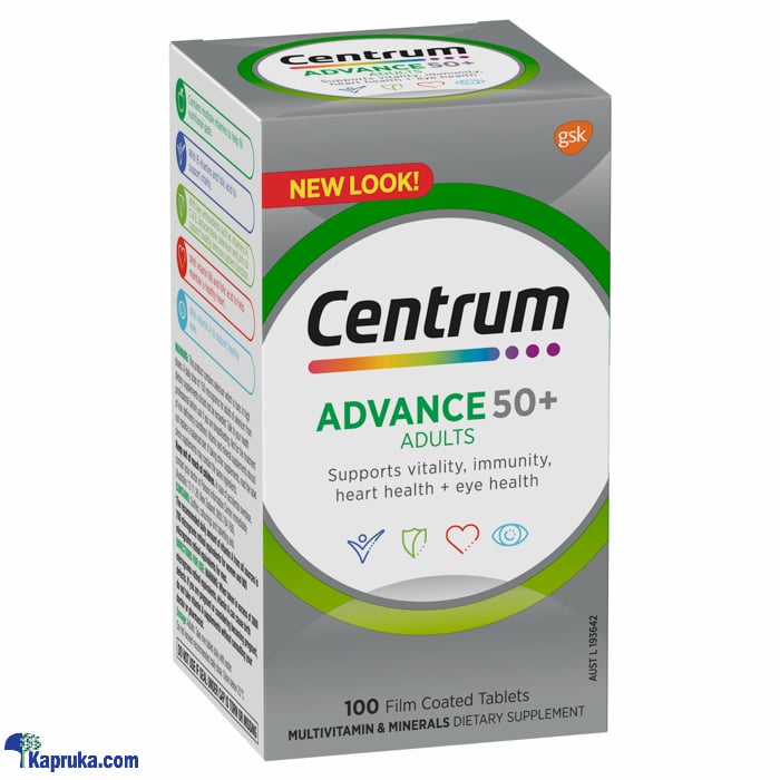 Centrum Advanced 50 Plus Adults 100 Tablet Online at Kapruka | Product# pharmacy00468