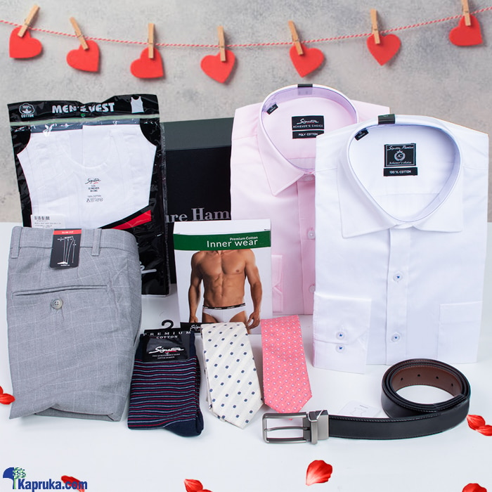 London Bold Gift Set- Two Shirts- Trouser- Belt- Vest- Two Ties- Socks,brief Online at Kapruka | Product# clothing06077