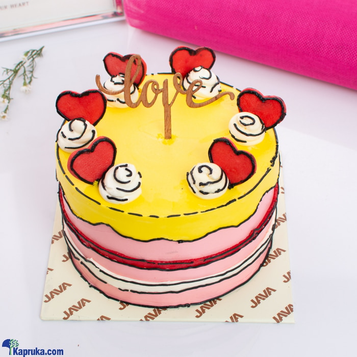Java Valentine Hearty Love Comic Cake Online at Kapruka | Product# cakeJAVA00206