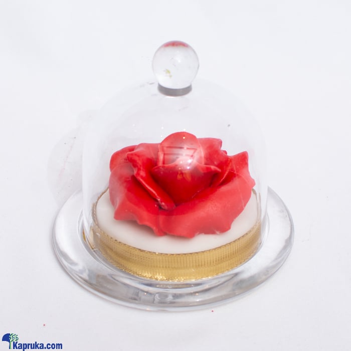 Shangri La Marzipan Rose In Glass Dome Online at Kapruka | Product# cakeSHG00171