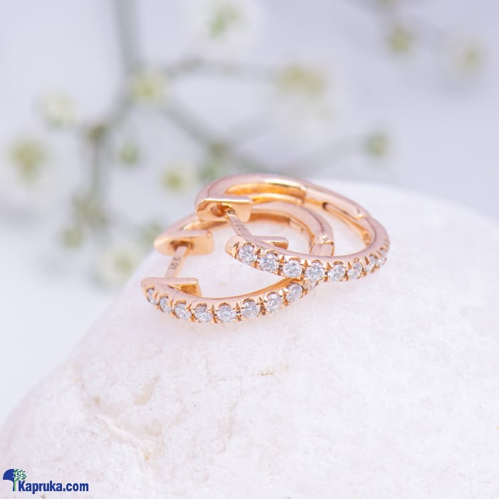 Alankara pink gold diamond hoop earring 0.11 karat vvs1/G (afe 1497) Online at Kapruka | Product# alankara00174