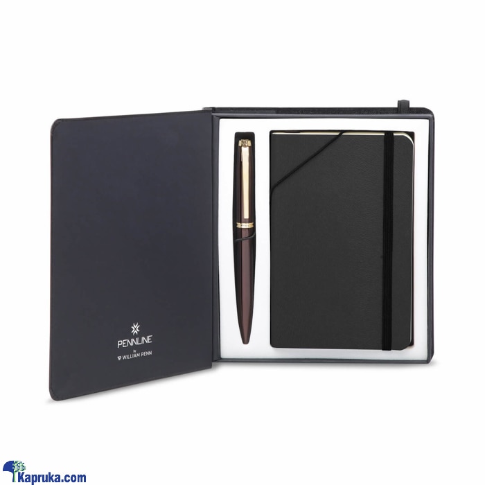 PEN PENNLINE ATLAS 3209 GLOSS BROWN WITH GOLD TRIMS BP WITH A6 SOFTBOUND NOTEBOOK Online at Kapruka | Product# giftset00410