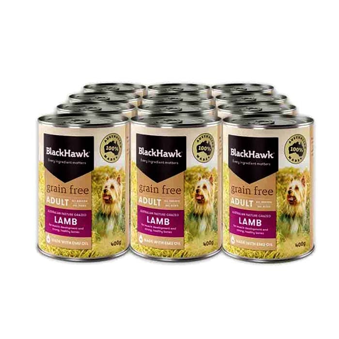 Black Hawk Adult Grain Free Lamb Wet Dog Food 12 Pack Tins - 12 X 400g - BHC402 Online at Kapruka | Product# petcare00133