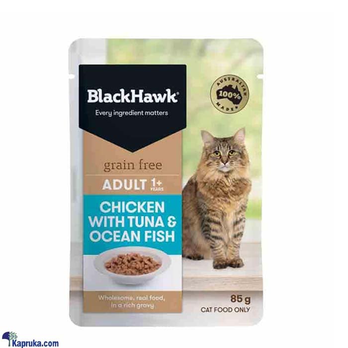 Black Hawk Adult Grain Free Wet Cat Food - Tuna Ocean Fish And Gravy - 85G - BH503 Online at Kapruka | Product# petcare00131