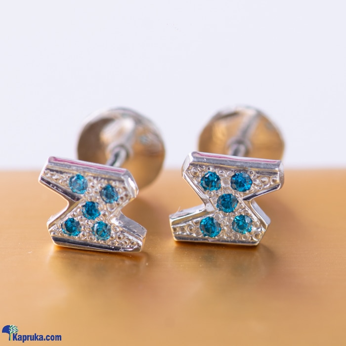 Z Earstud In 925 Sterling Silver Studded With Blue Cubic Zirconia Stones Online at Kapruka | Product# fashion009996