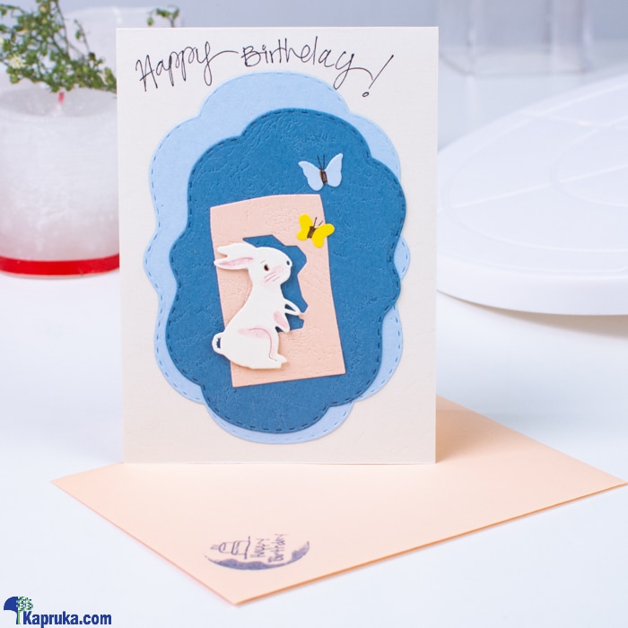 Bunny With Butterflies ' Handmade Birthday Card Online at Kapruka | Product# greeting00Z2056