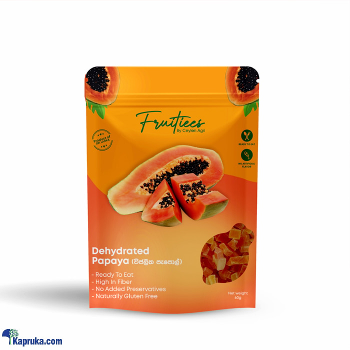 Fruitiees By Ceylon Agri Dried Dehydrated Papaya - 60g Online at Kapruka | Product# grocery002682