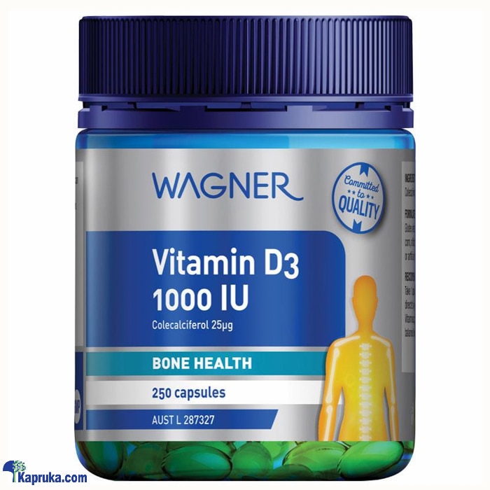 Wagner Vitamin D3 1000IU 250 Caps Online at Kapruka | Product# pharmacy00505