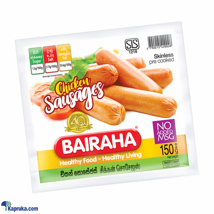 Bairaha Chicken Sausages - 150g Online at Kapruka | Product# frozen00177
