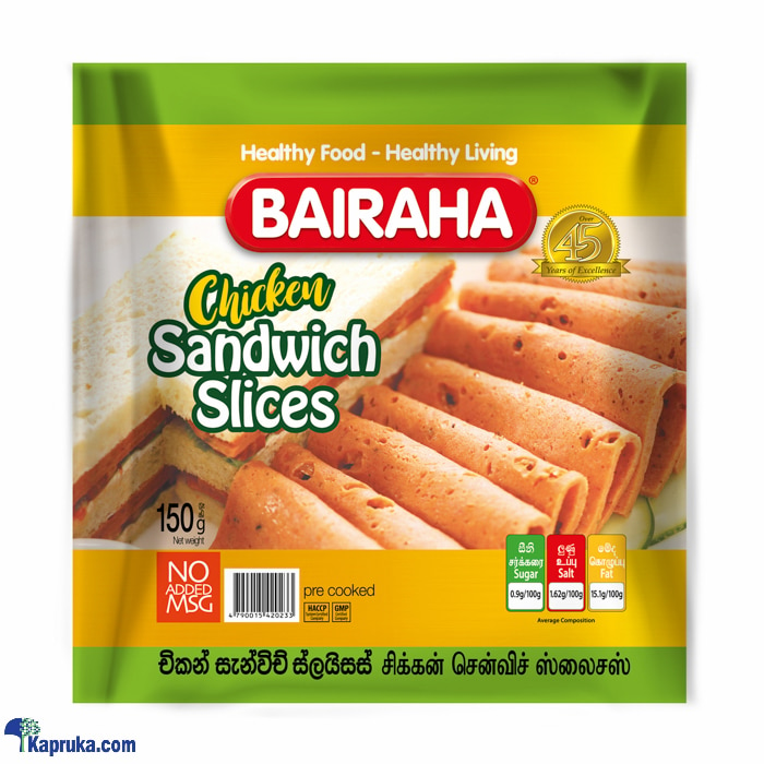 Bairaha Chicken Sandwich Slices - 150g Online at Kapruka | Product# frozen00178