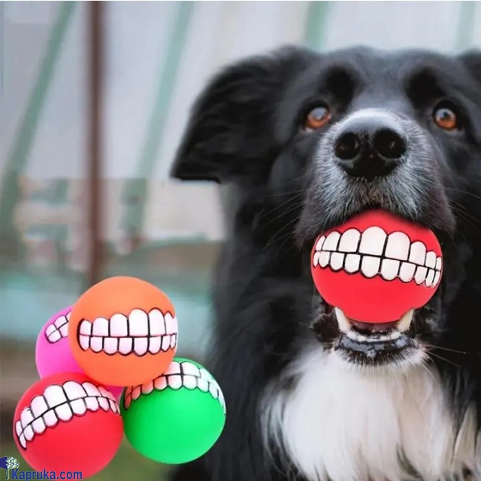 Pet Dog Squeaky Ball Play Toy Funny Smile Teeth Face Design Dog Toys For Small Medium Large Cleaning Tooth Dogs Cat Puppy Outdoor Balls Fetching Train Online at Kapruka | Product# petcare00178