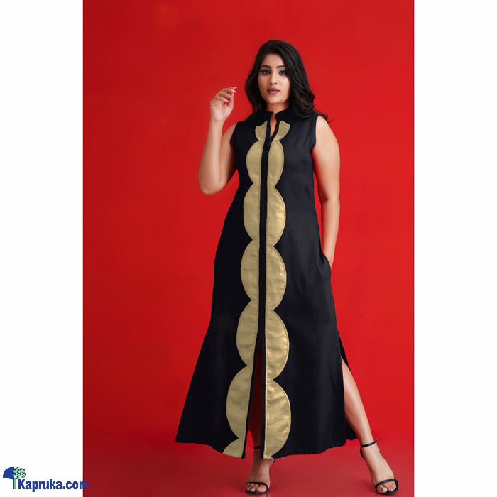 INNOVATION REVAMPED Linen Scallop Embroidery Dress Online Price in