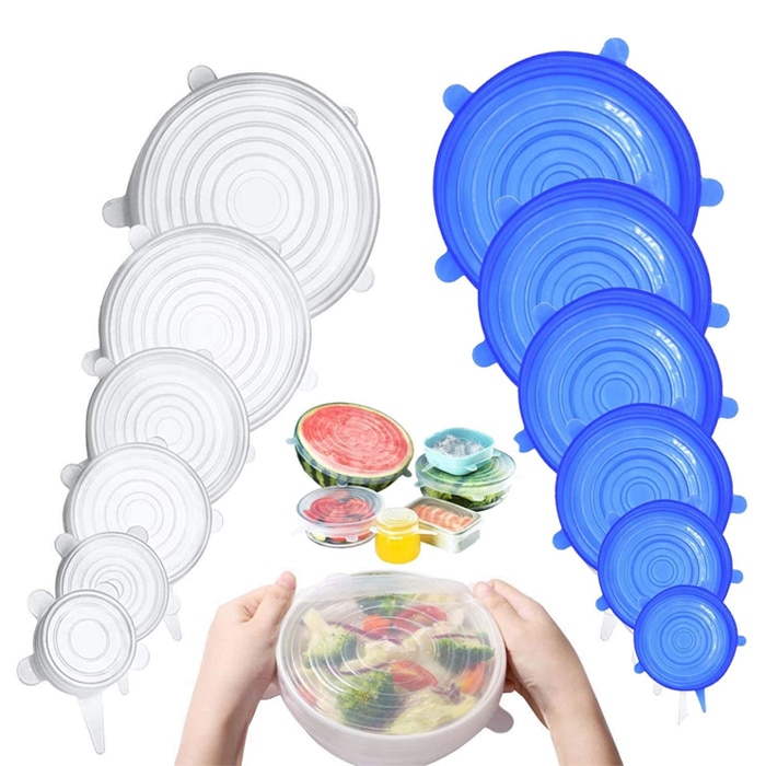 Silicone Bowl Covers, Silicon Stretch Lids,6 Pack Silicone Lids Food Bowl Covers, Reusable Silicon Cover Expandable To Fit Various Shape Of Container Online at Kapruka | Product# household00571