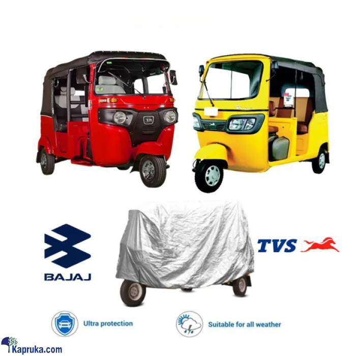 Fabric Outdoor Three Wheel Cover Motor Rain Coat Suitable For Bajaj And TVS Online at Kapruka | Product# automobile00481