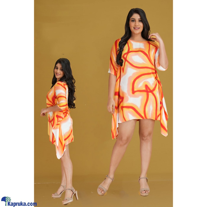 Satin Silk Warm Amber Poncho Dress Online at Kapruka | Product# clothing06656