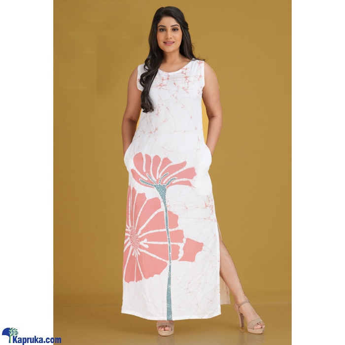Rayon Cracked Batik Floral Dress Online at Kapruka | Product# clothing06665
