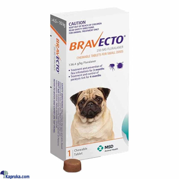 Bravecto 250mg 4.5KG - 10KG For Dogs Online at Kapruka | Product# petcare00207
