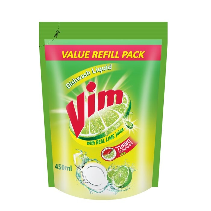 Vim Dish Wash Liquid Refill Pouch 450ml Online at Kapruka | Product# grocery002751